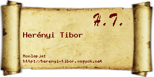 Herényi Tibor névjegykártya